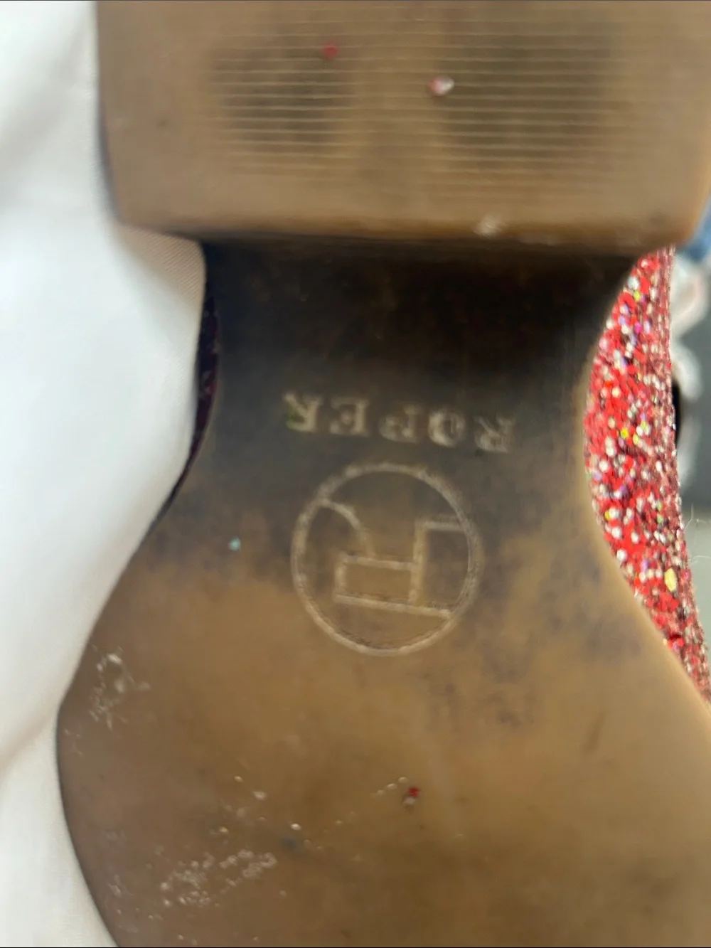 Roper Red Glitter Western Ankle Boots